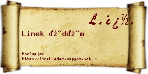Linek Ádám névjegykártya